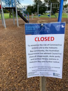 Closed playground sign in Melbourne